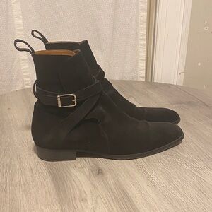 Elegant Men’s Black Suede Jodhpur Boots